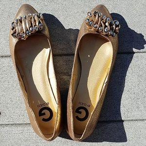 Bronze Fabric Ballet Flats